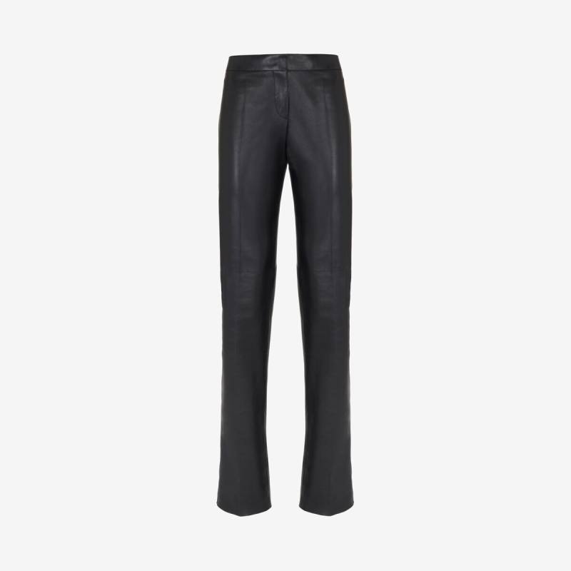 Alexander McQueen Women's Black Cigarette Trousers - 0 (Lambskin)